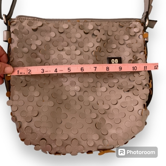 EUC Leather Adjustable Crossbody w/ floral cutouts, Luxury German Brand - Picture 6 of 11